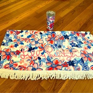Lilly Pulitzer Oversized Towel and Tumbler bundle